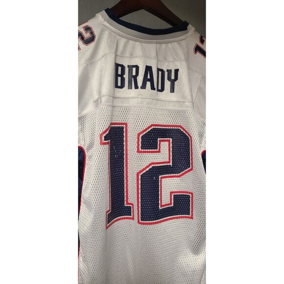 Tom Brady New England Patriots Jersey BOYS KIDS XL 18/20 VTG Reebok Youth White - Picture 5 of 8